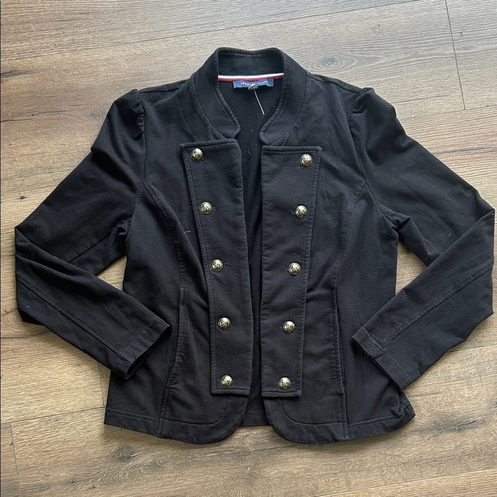 Tommy Hilfiger Black Military-Style Blazer with Gold Buttons !! Large